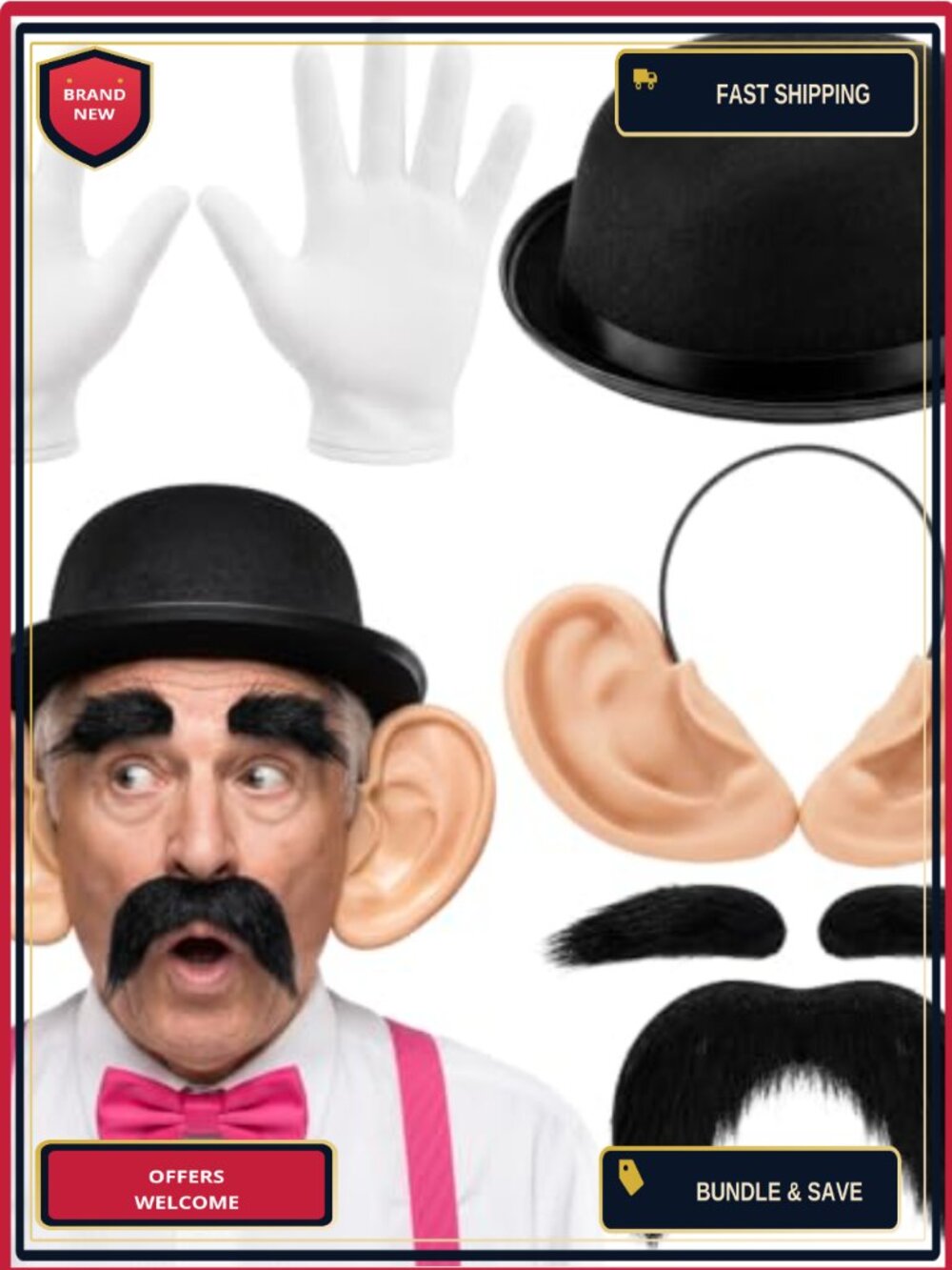 Potato Costume Accessories Set 5-in-1 Funny Halloween Cosplay Kit